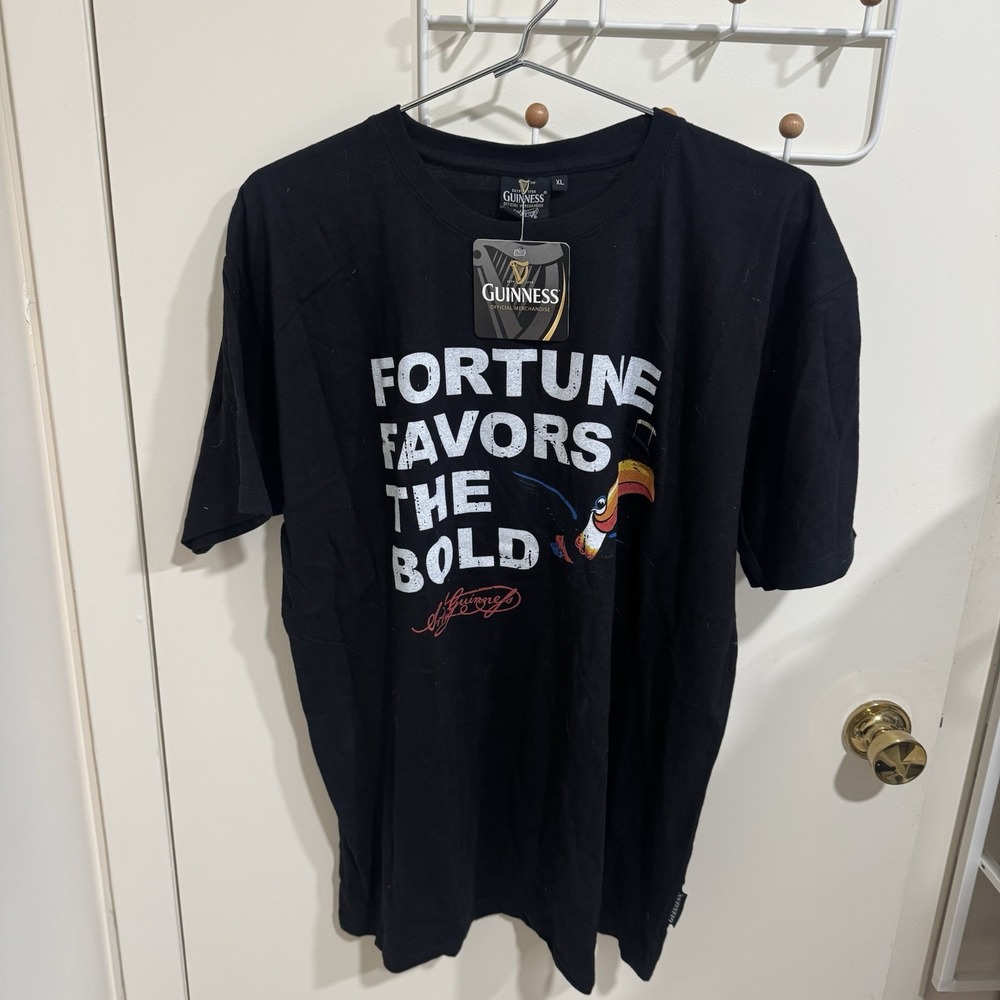 Guinness Storehouse Official Fortune Favors the Bold T-Shirt XL Tee Short Sleeve